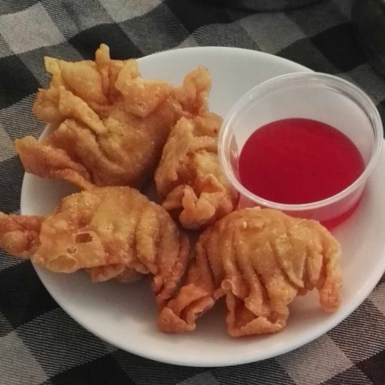 wanton relleno de camarón