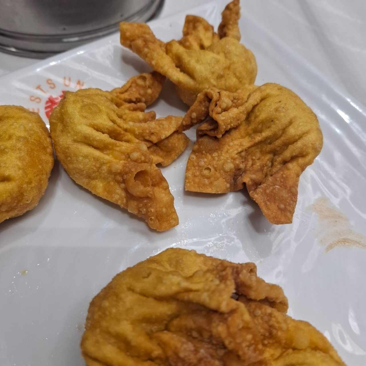 Wanton frito con camarón
