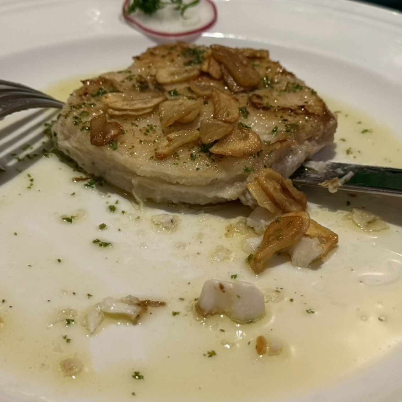 Filete de Bacalao fresco con salsa de pimiento verde