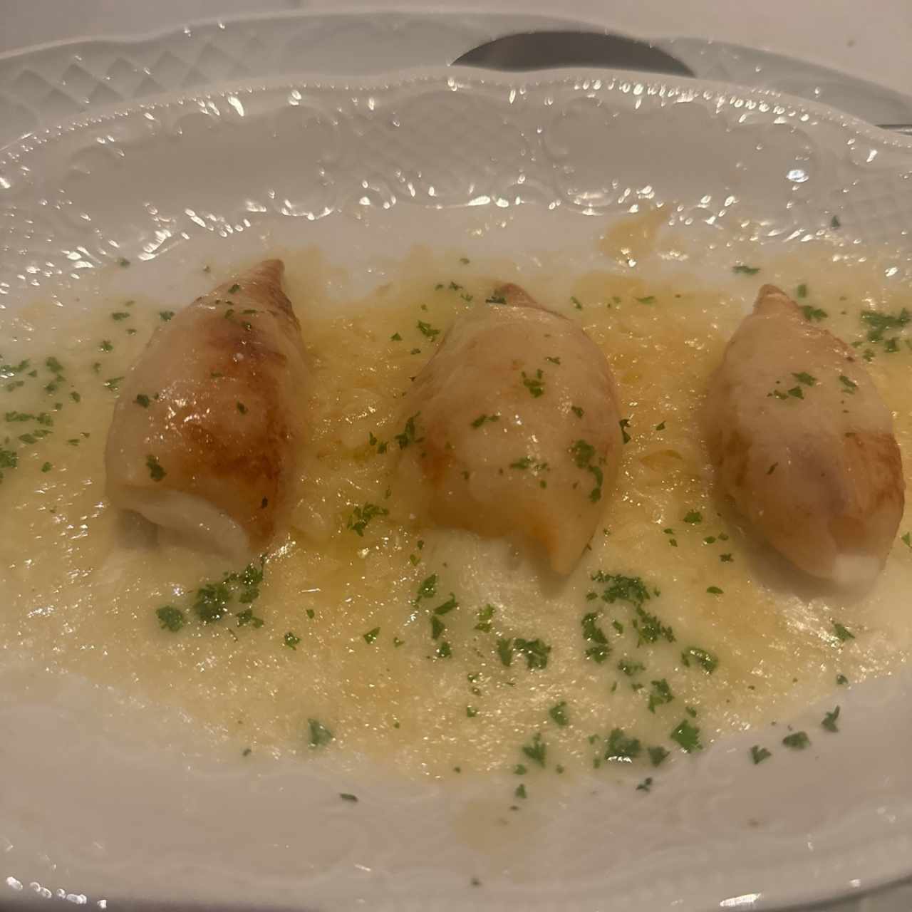 Calamares rellenos de queso Manchego