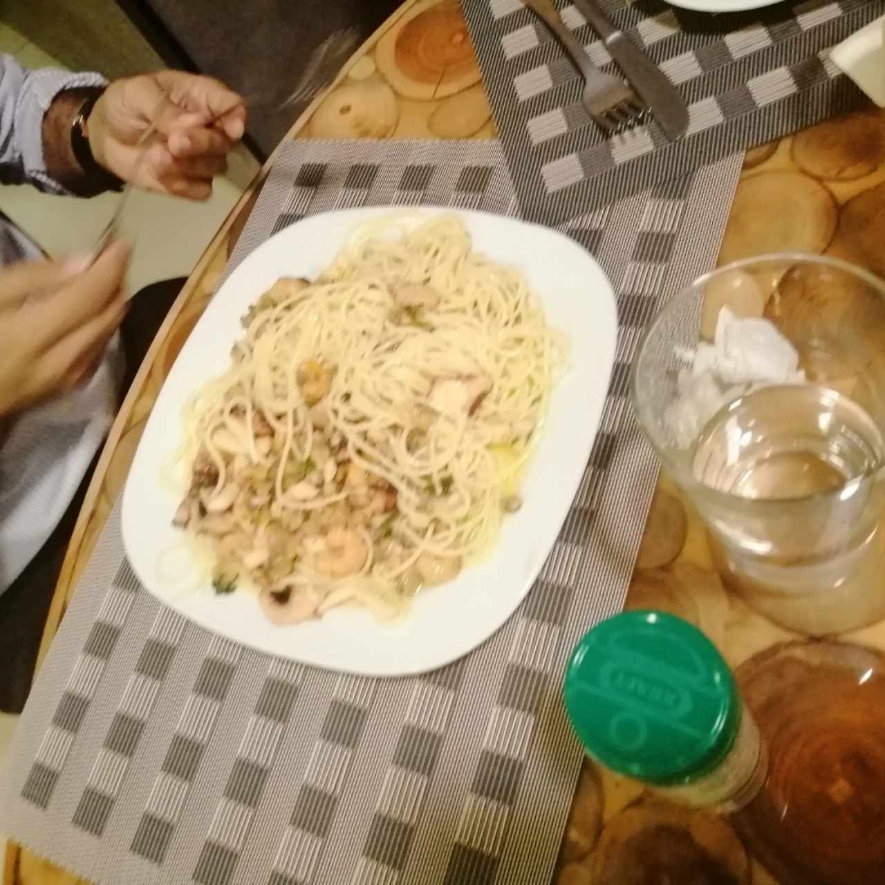 macarrones con camarones