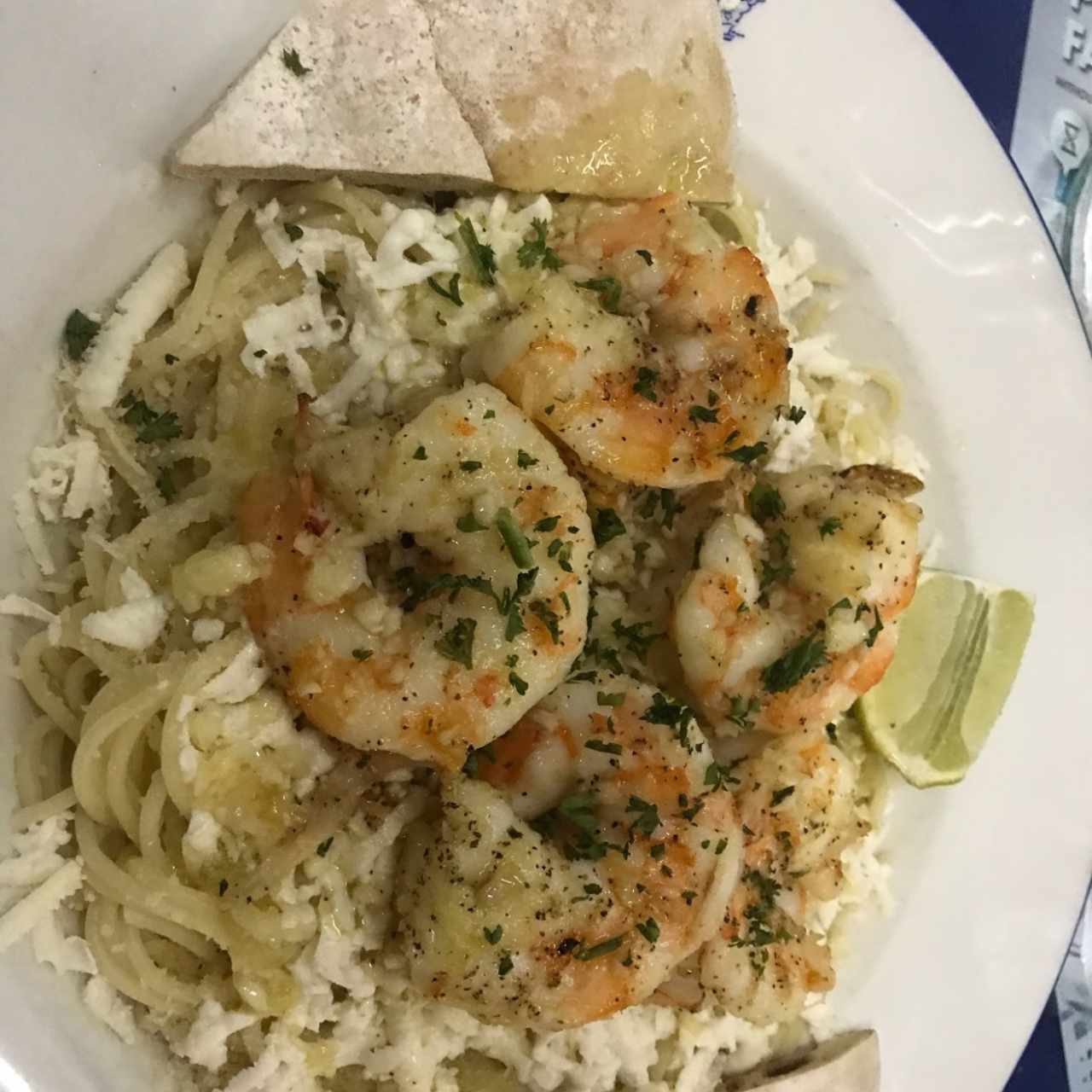 pasa al oleo con langostinos 😍