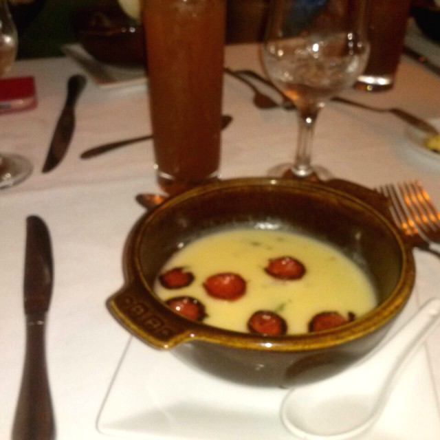 Crema de ñame con chorizo