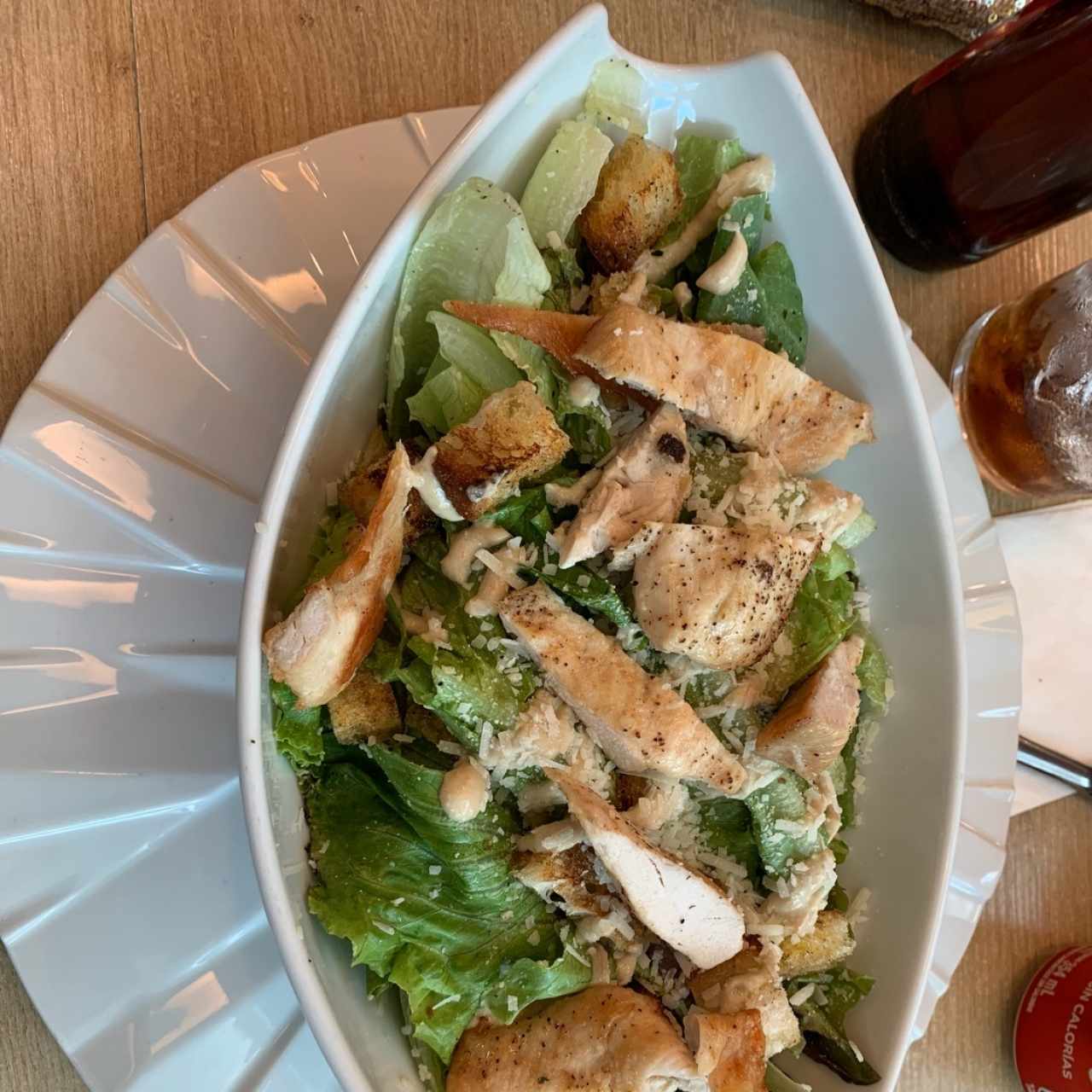 ensalada cesar, + pollo 