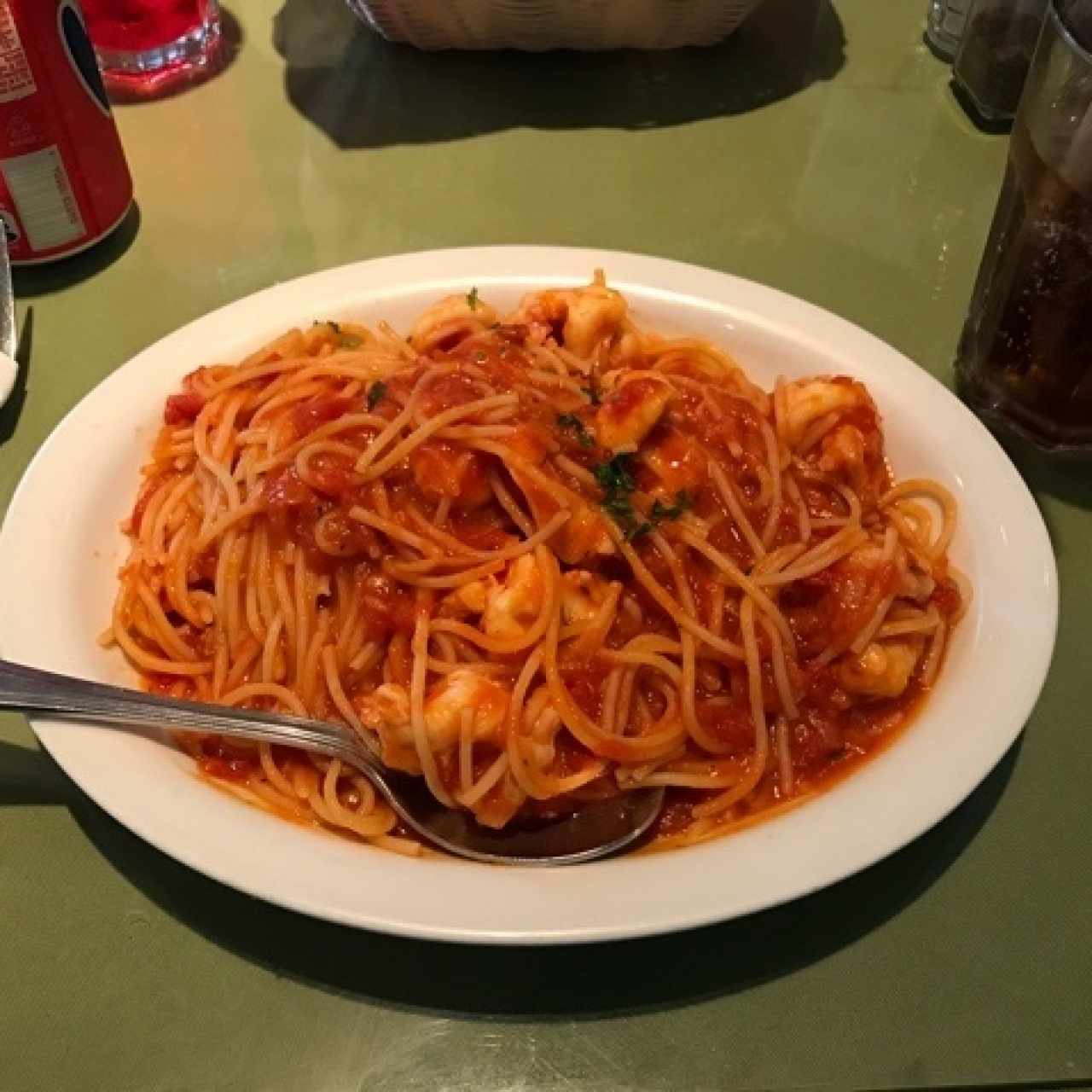 spaguetti con Langostinos