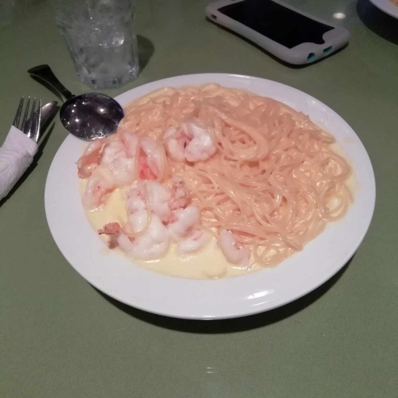 Espaguetis con langostinos