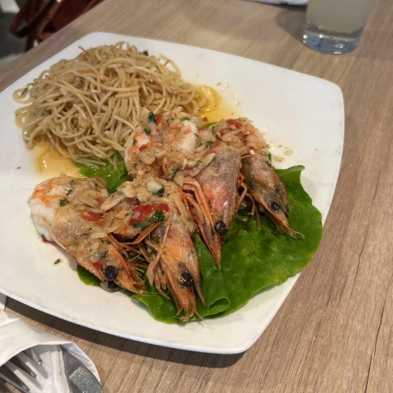 Spaghetti con Langostinos