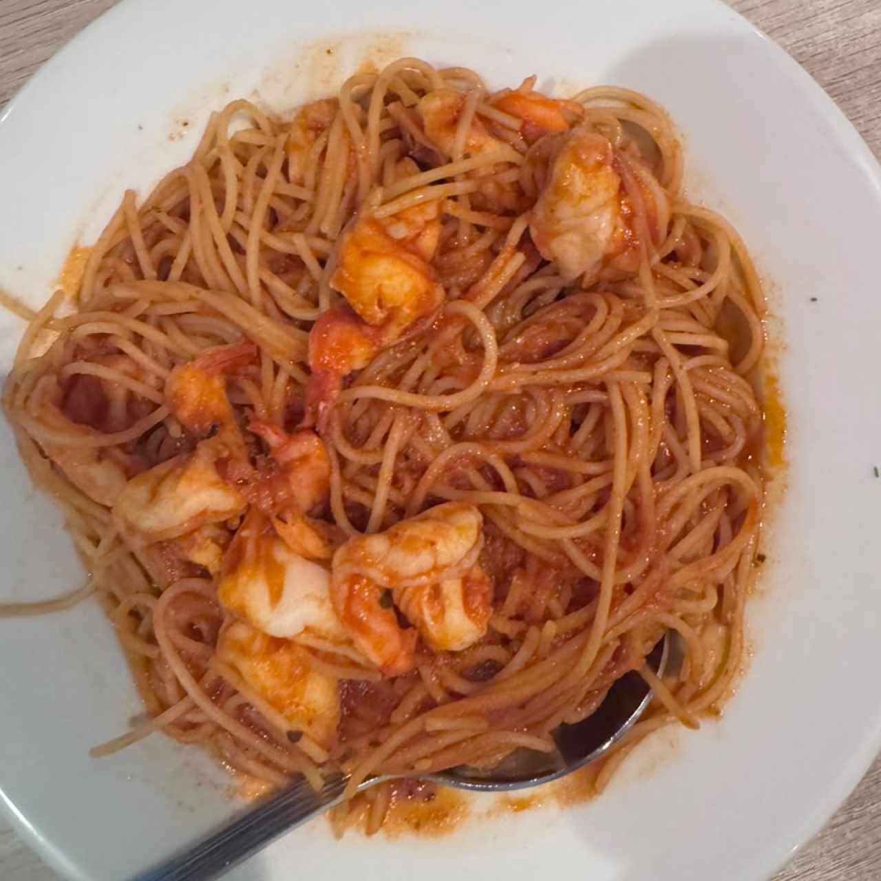 Pasta con camarones 