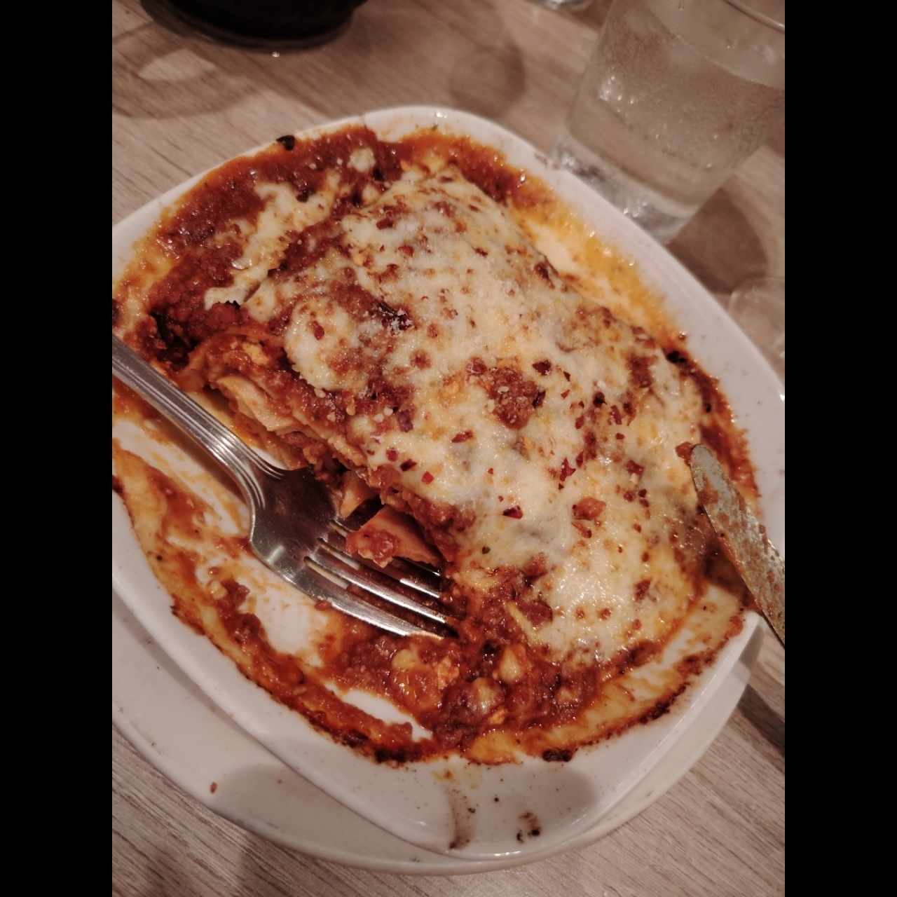 Lasaña gratinada 