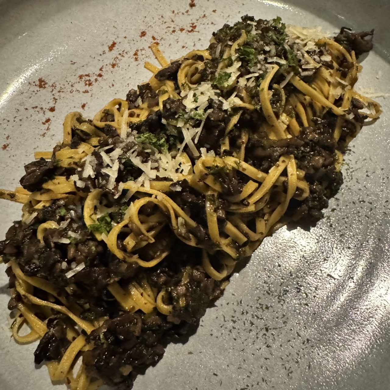 SPAGHETTI PORTOBELLO - platillo vegetariano