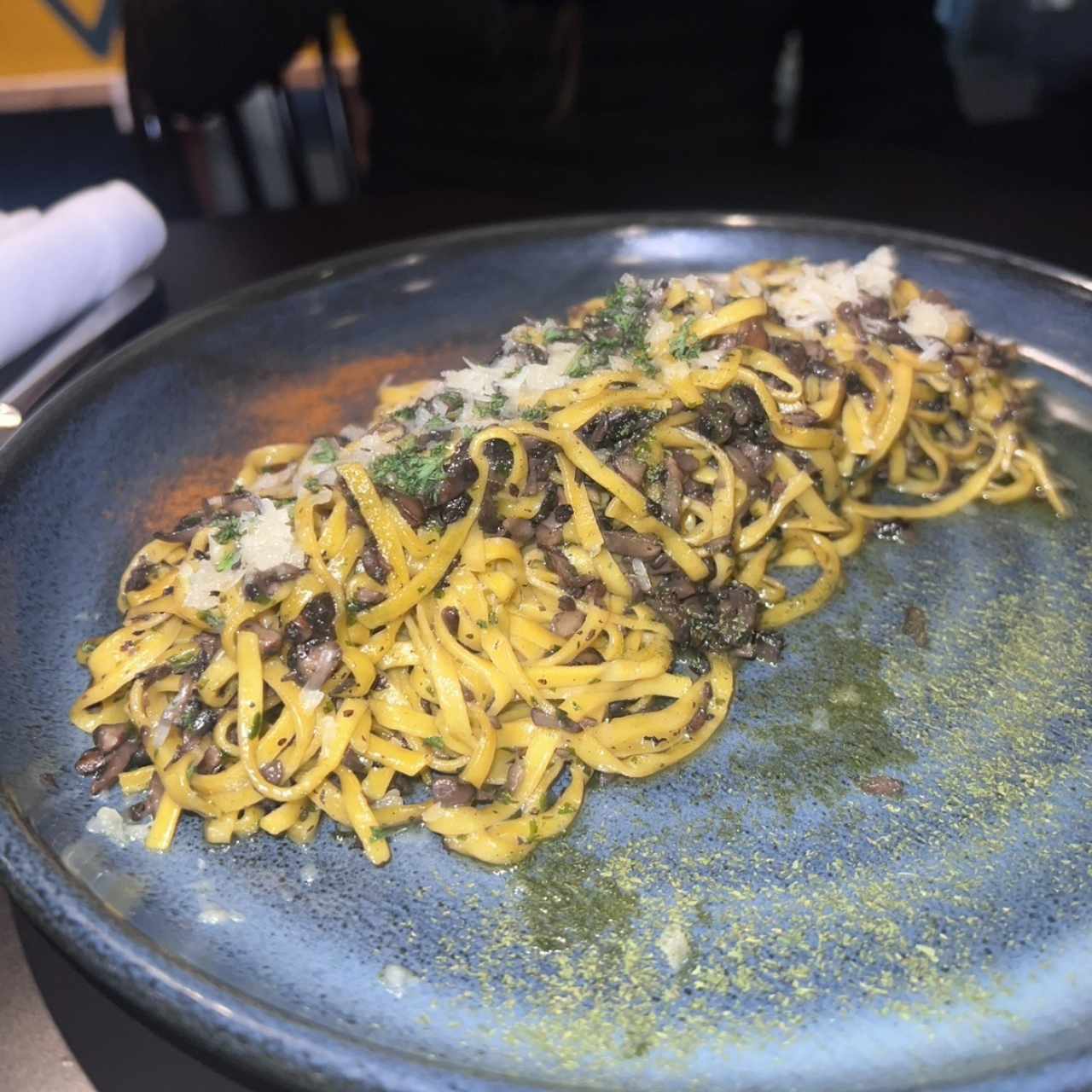 SPAGHETTI PORTOBELLO - platillo vegetariano