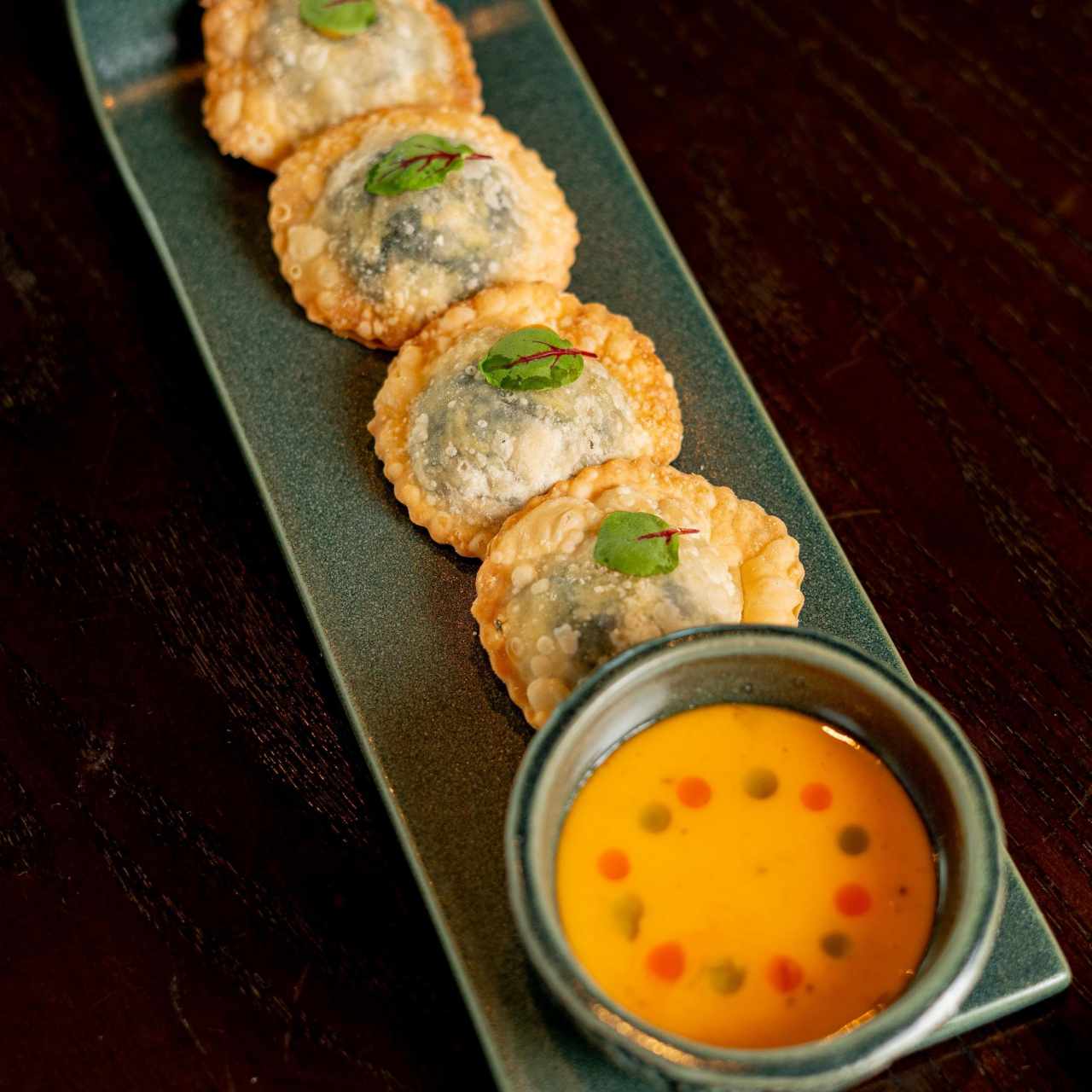 RAVIOLI FRITO - platillo vegetariano