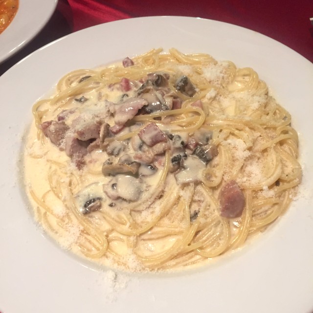 Pasta Con Jamón Serrano Y Champiñones