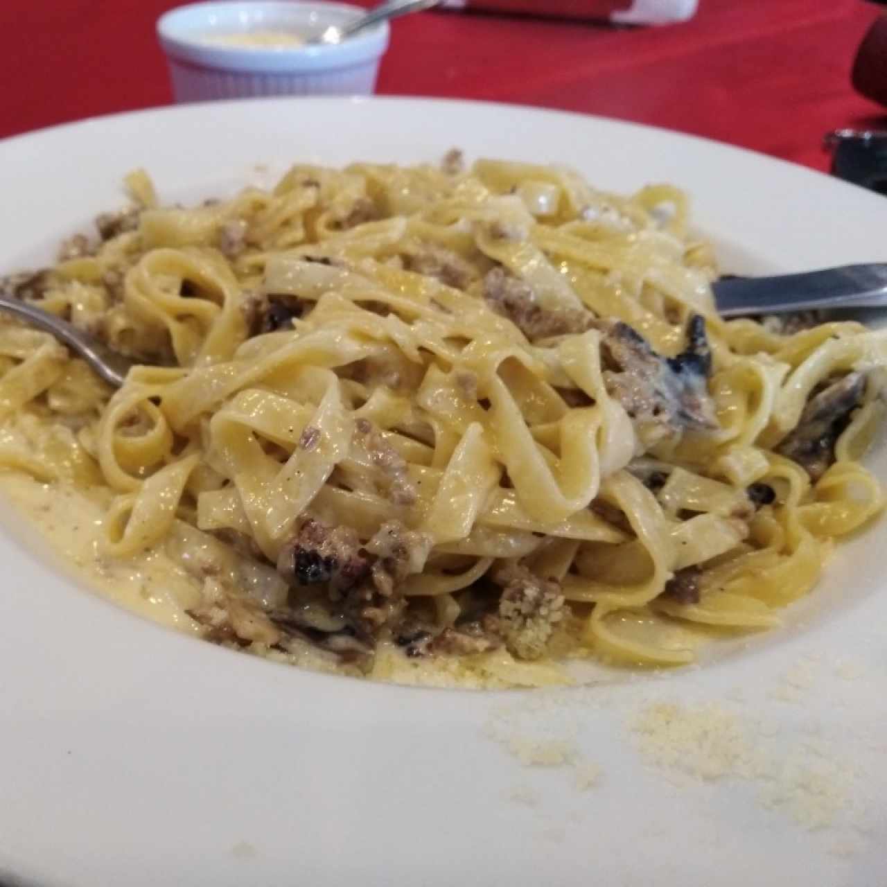 Boscaiola en fettucini