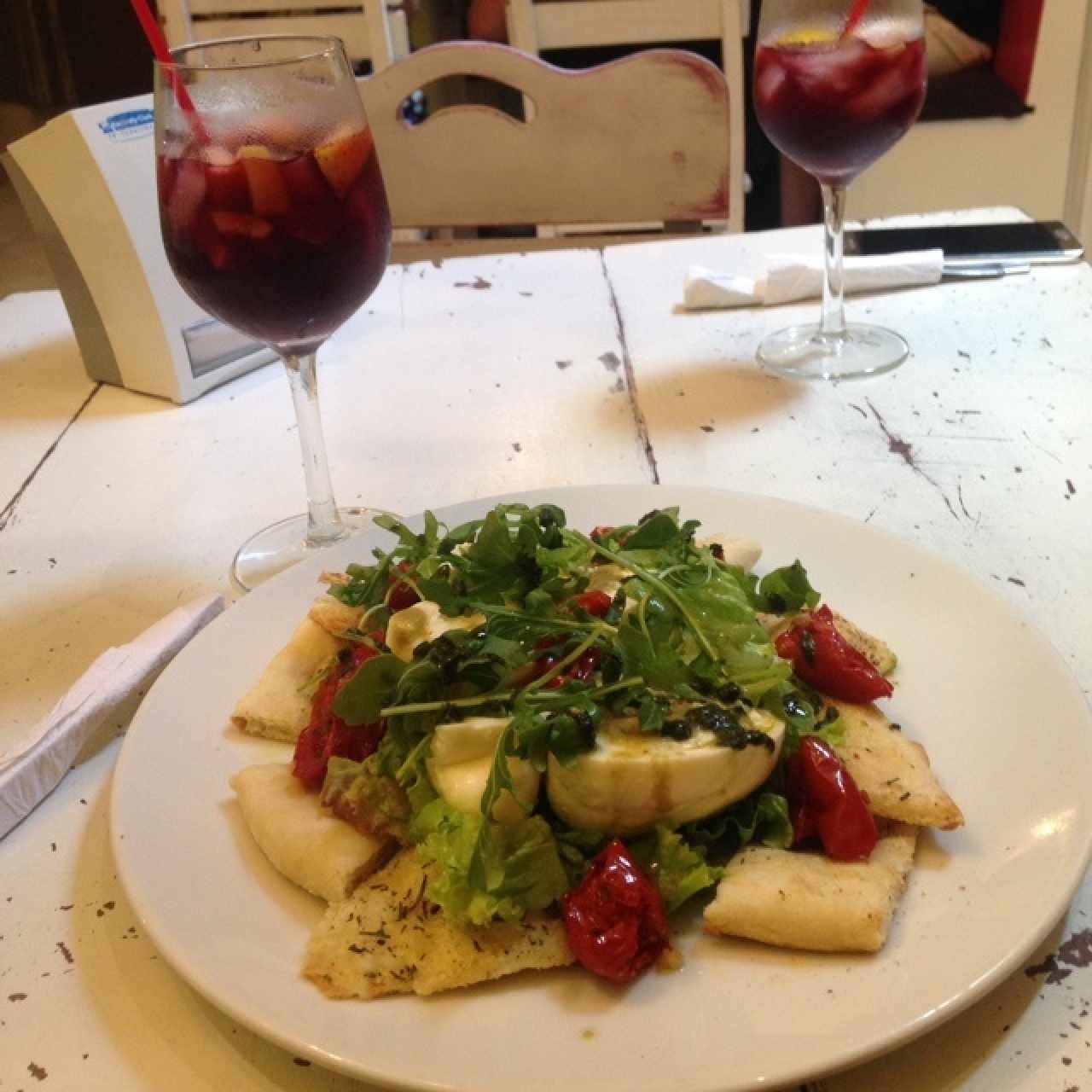 Burrata y sangria