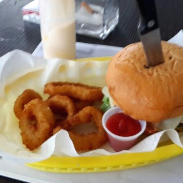 Mushroom burger con bacon