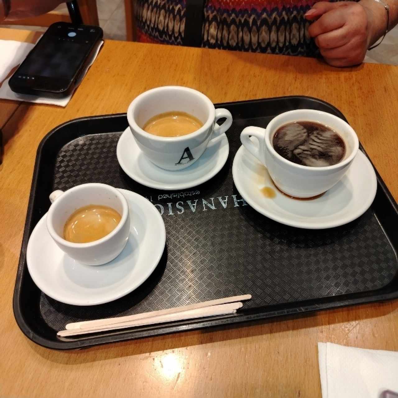Café expreso doble y americano 