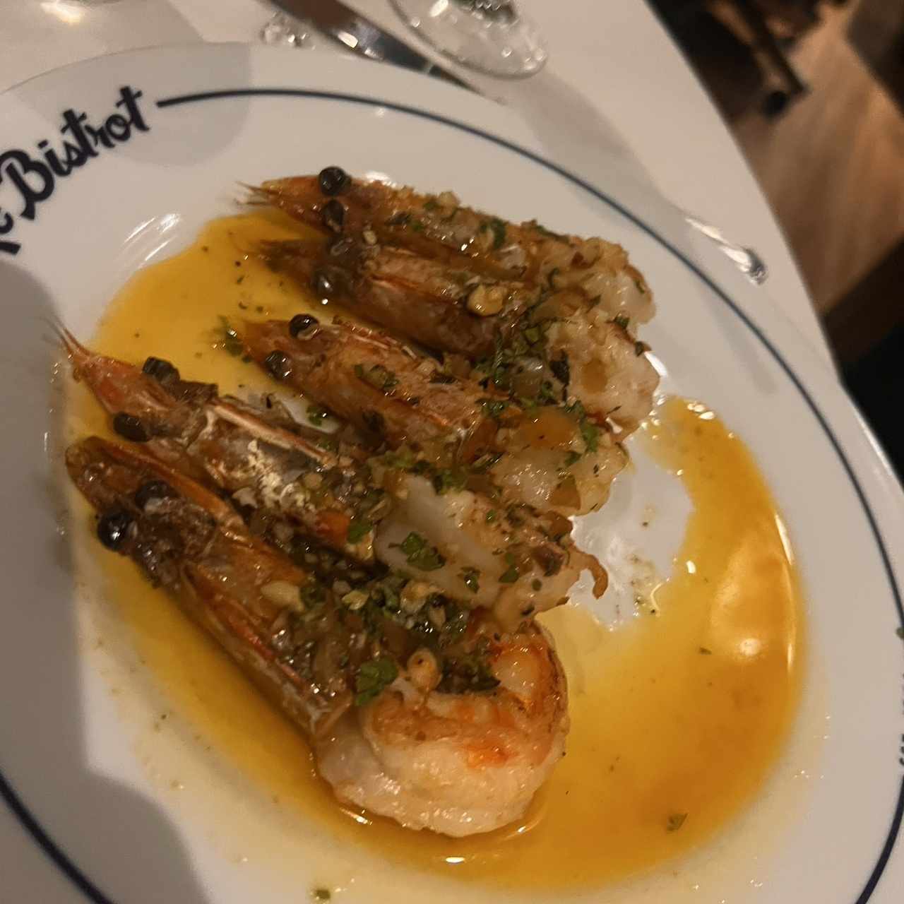 Langostino con Mantequilla de Cilantro