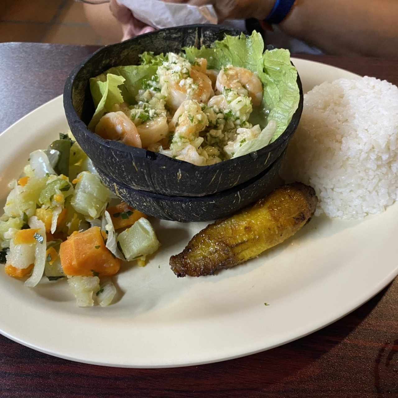 camarones al ajillo con arroz