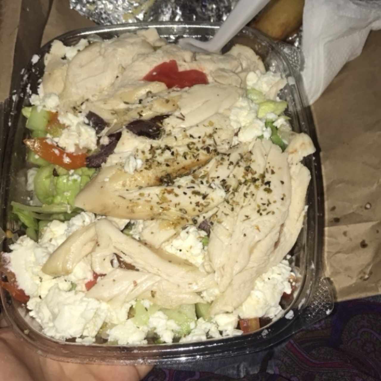 Ensalada griega con pollo 