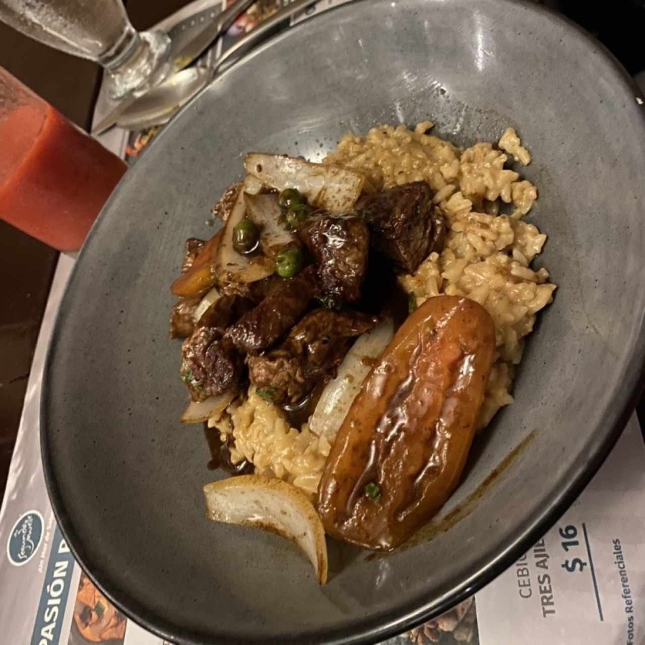 Keto Risotto con Lomo Saltado