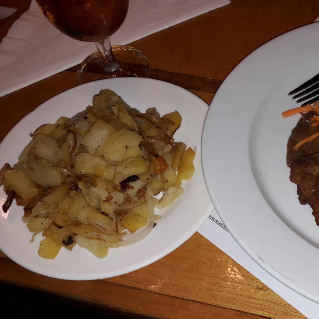 Papas que acompañan al schnitzel