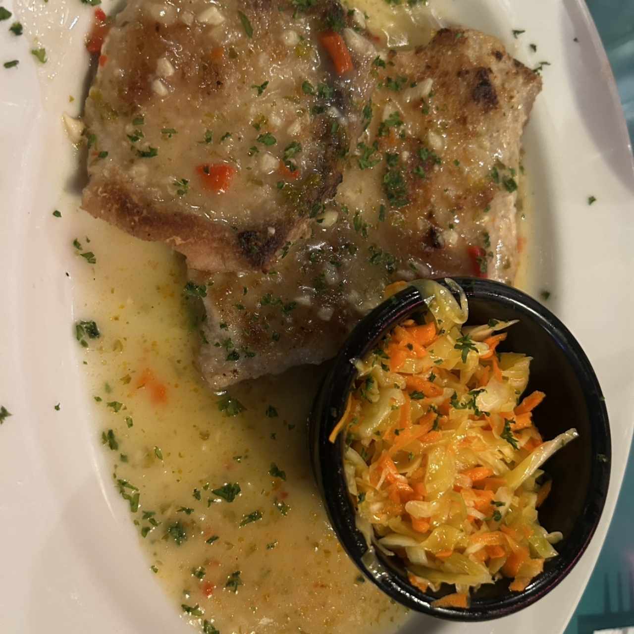 Filete de Corvina al Ajillo