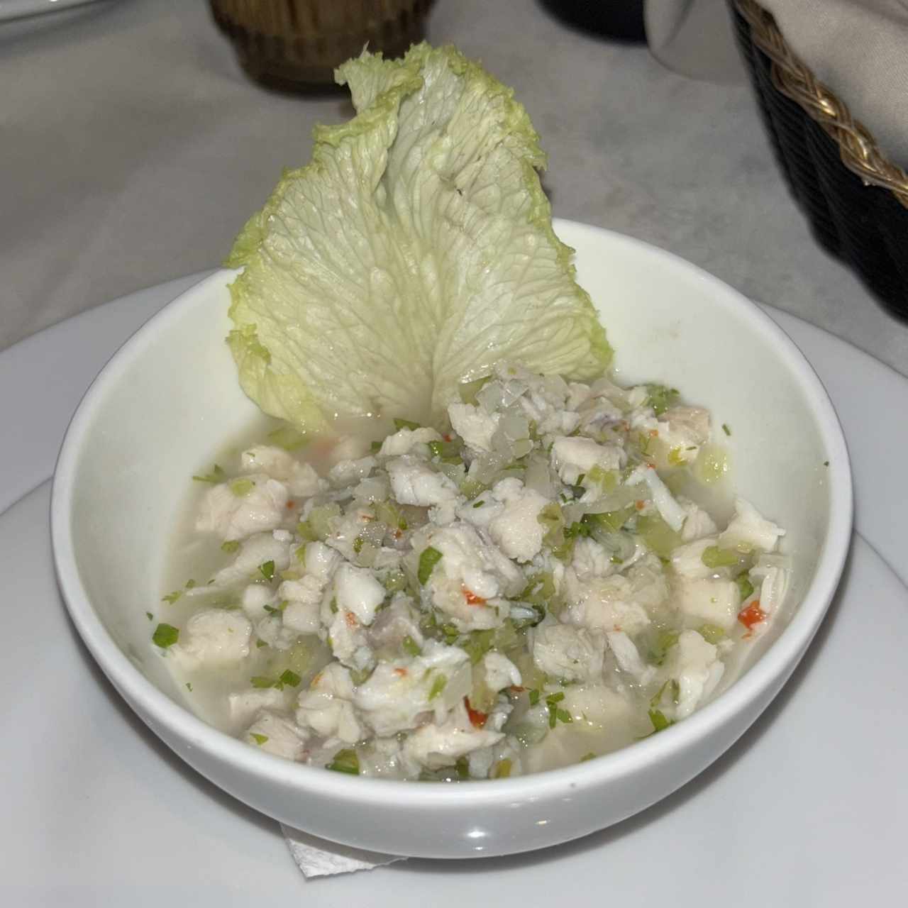 Ceviche de Corvina con Chips