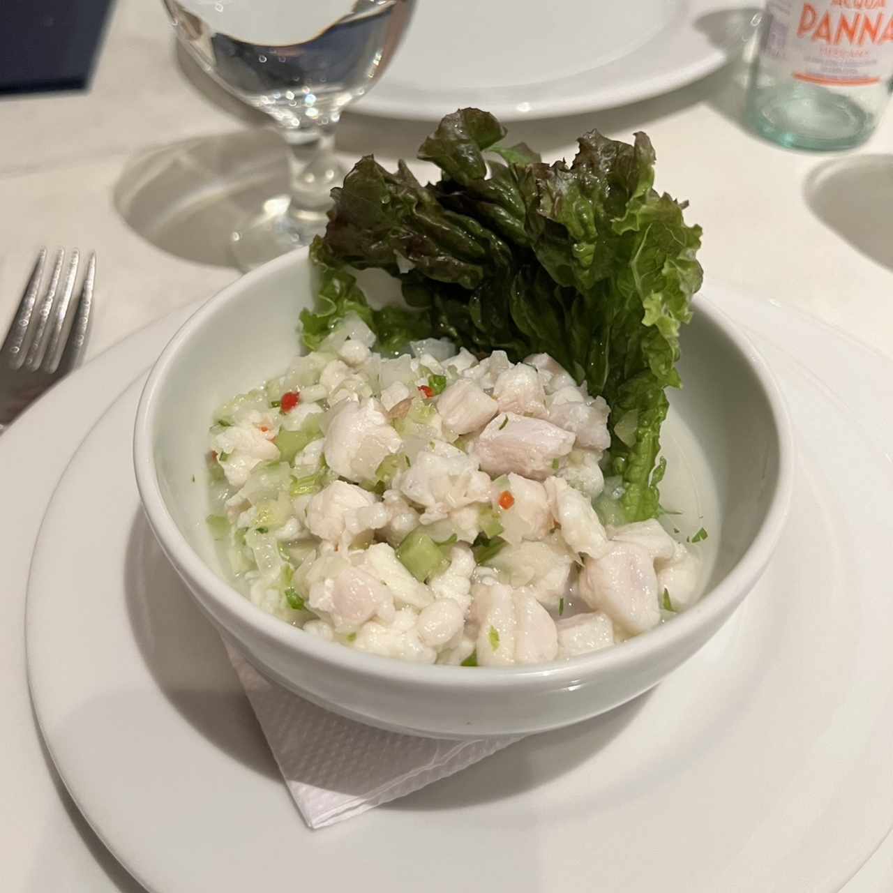 Ceviche de Corvina con Chips