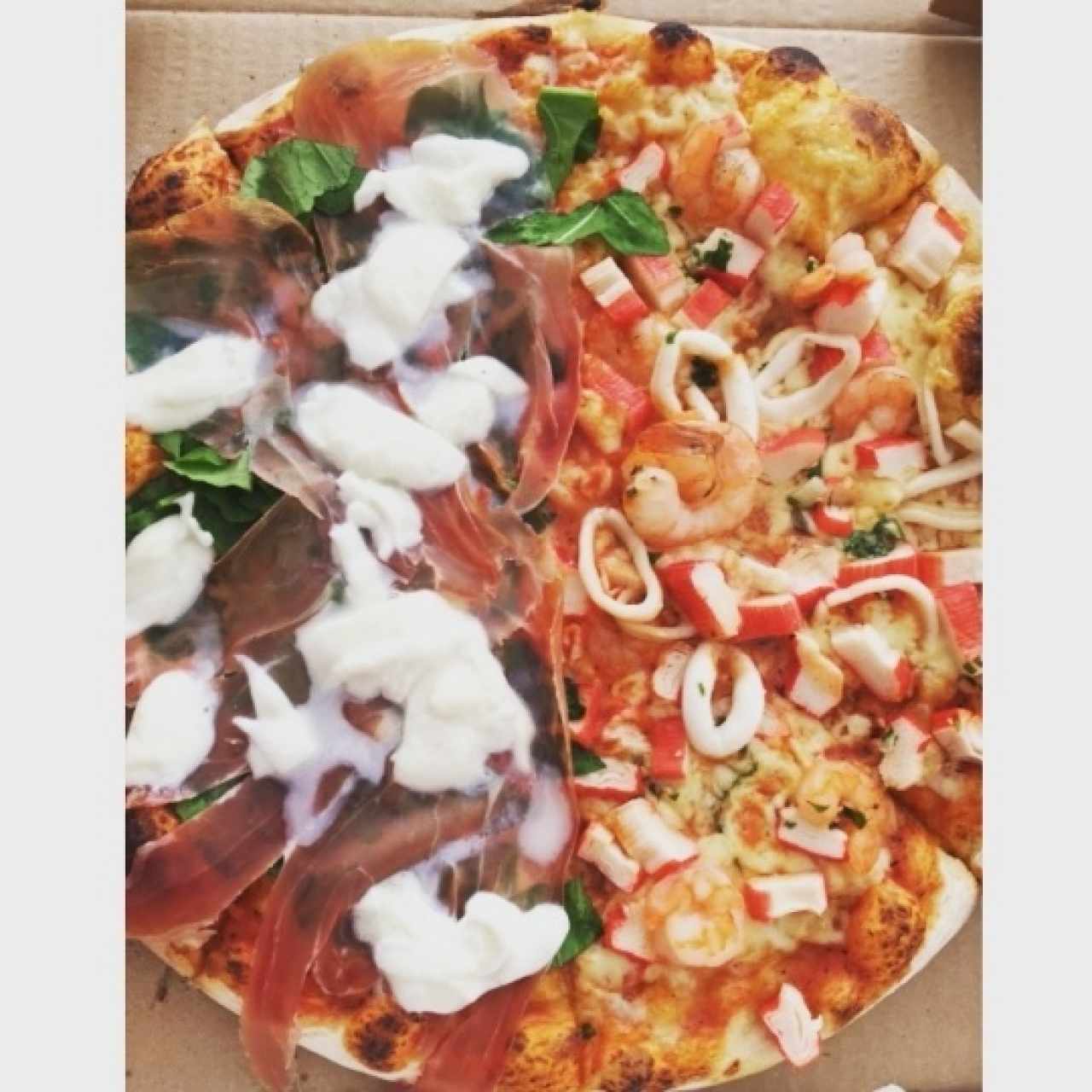 bufala y frutos del mar 