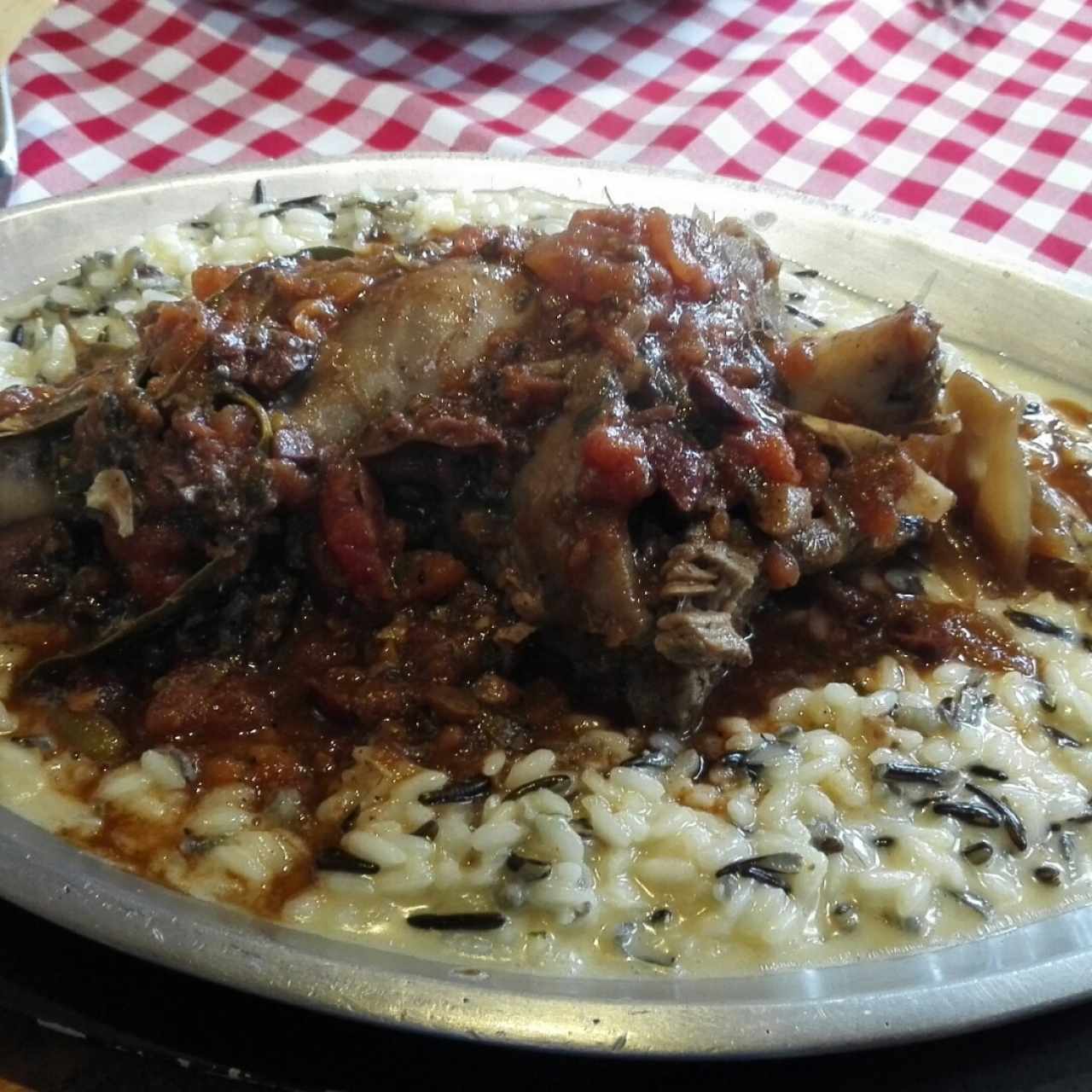 cordero con risotto