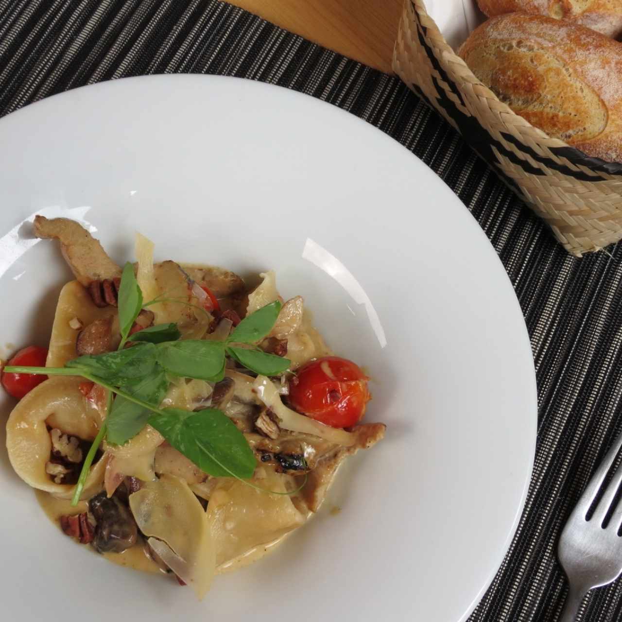 Ravioli de zapayo con termera parrillada.
