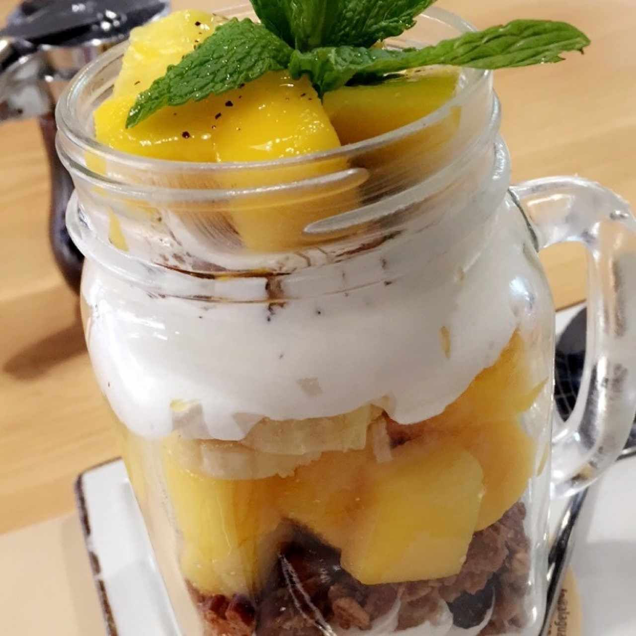 parfait piña con banano