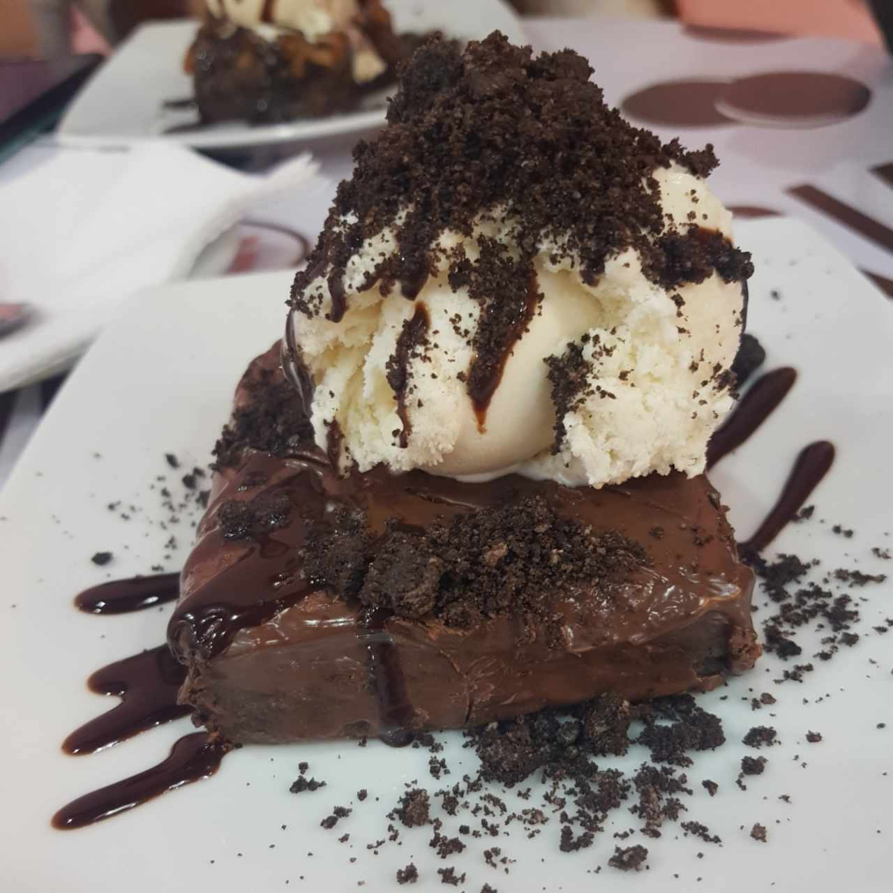 brownie chocolate con helado