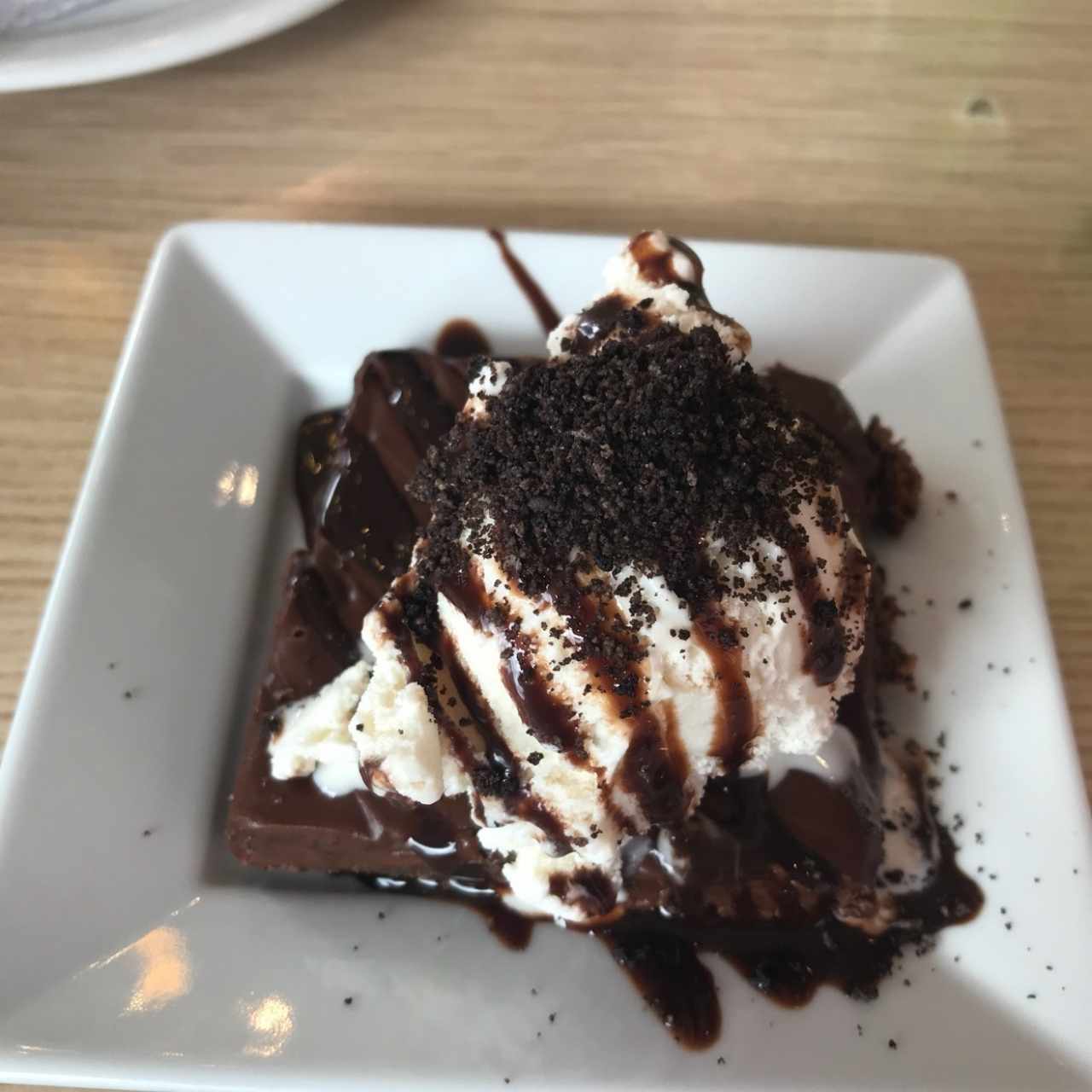 borwnie de nutella con helado de vainilla 