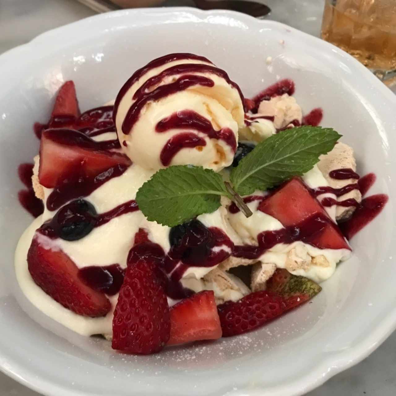 Pavlova de fresas