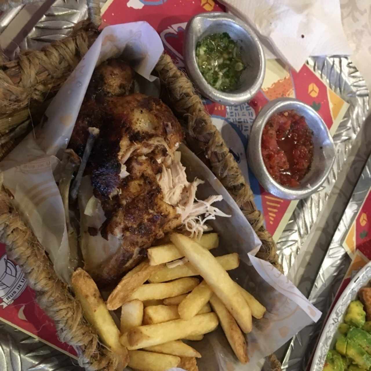 pollo asado con papas