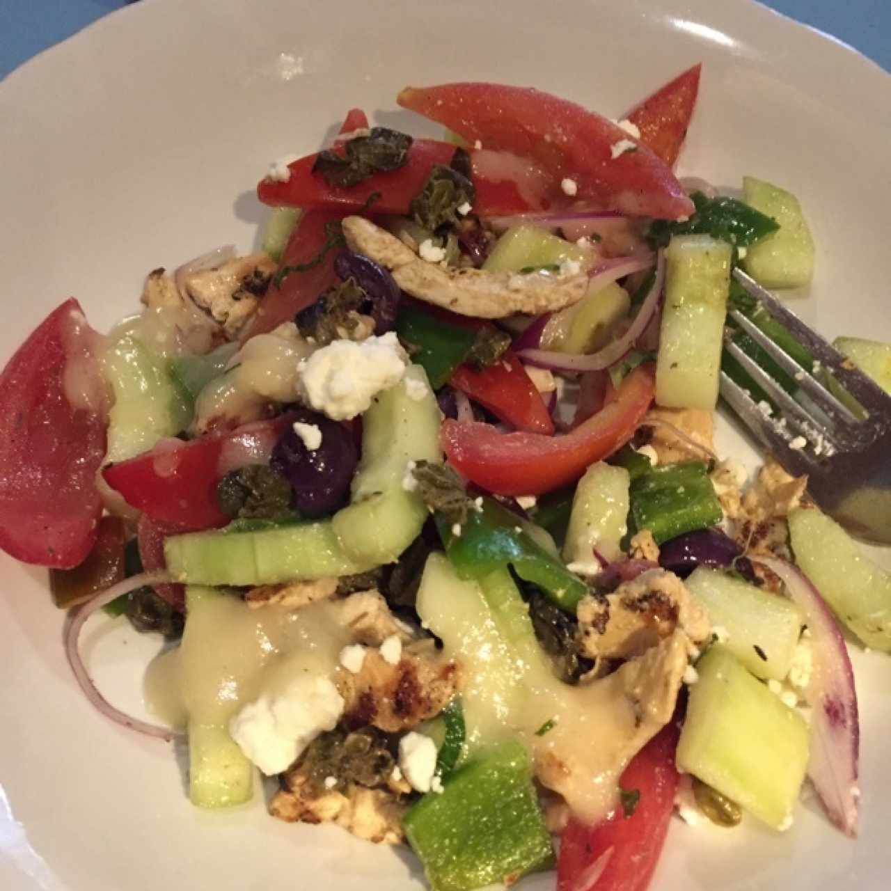 ensalada griega con pollo