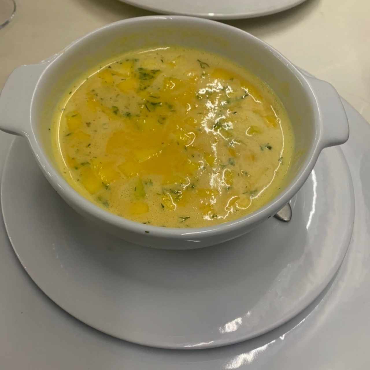 Crema ahuyama con mango
