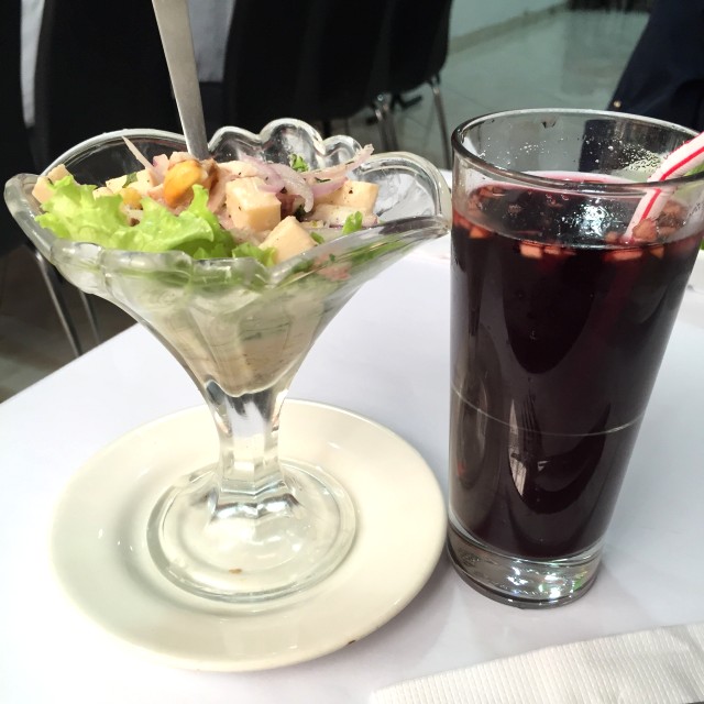 Ceviche + chicha morada