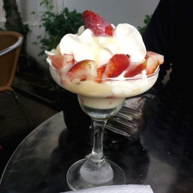 Fresas con crema