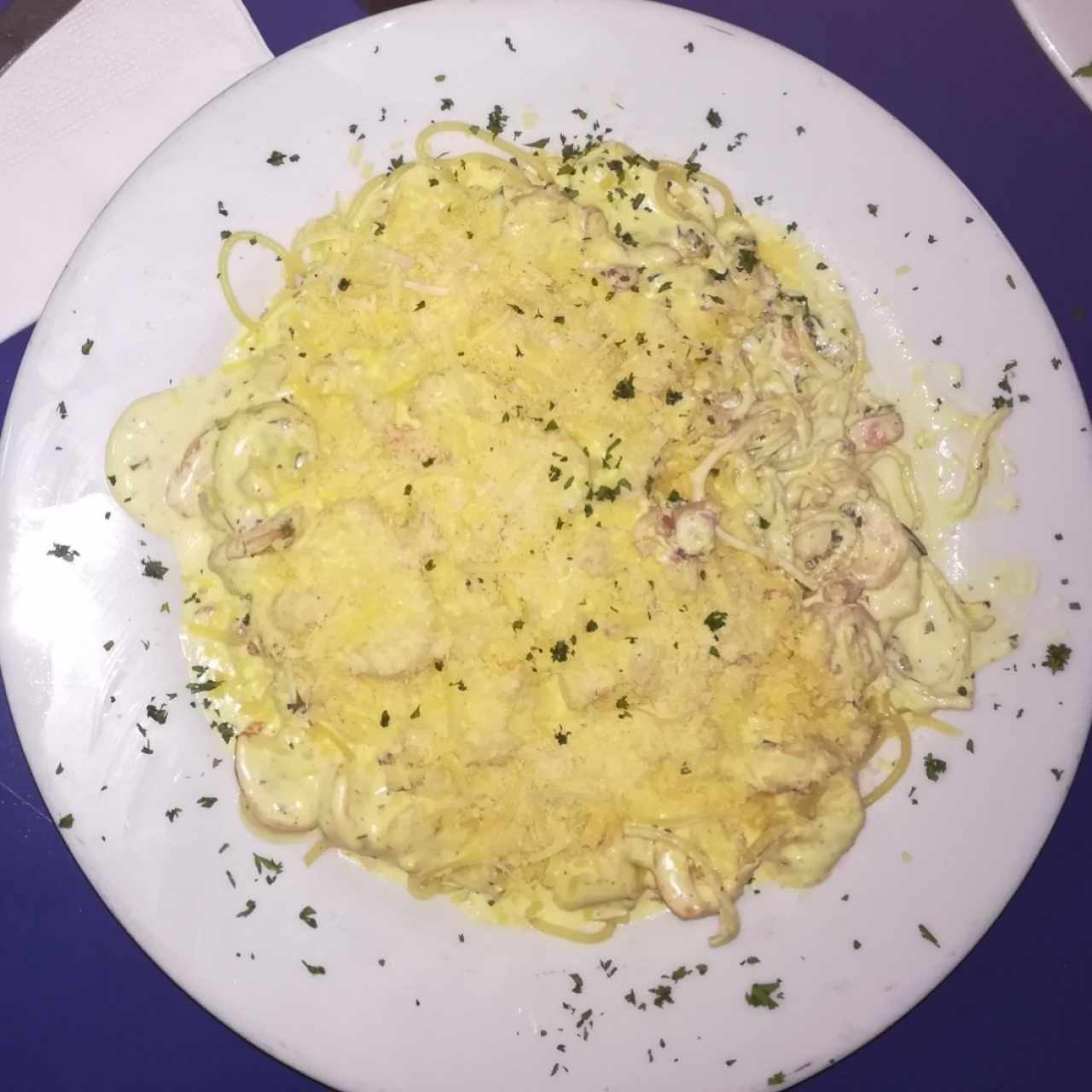 Pasta con camarones