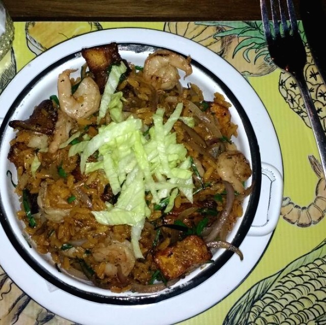 Arroz de camaron y plátano 