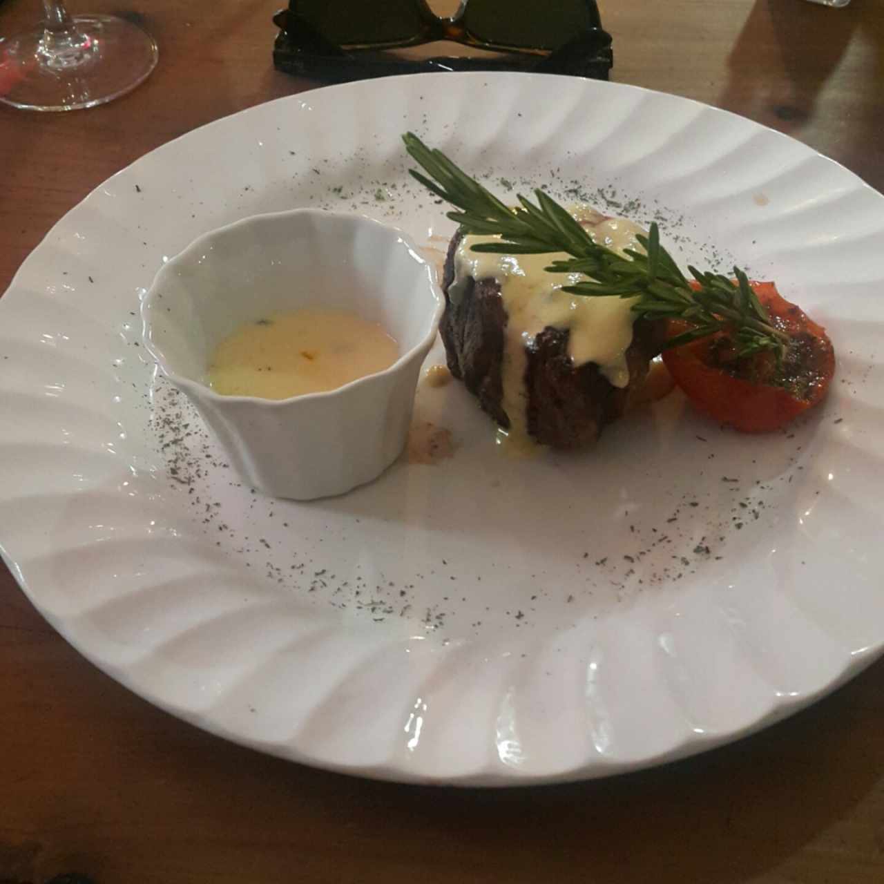 lomo en salsa de queso azul 