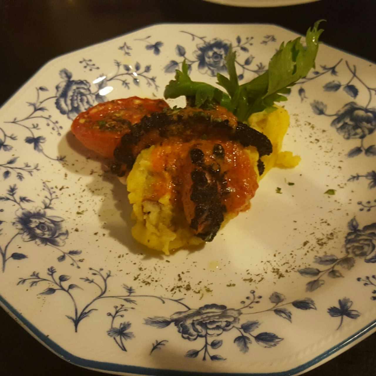 Entrada: pulpo con papa