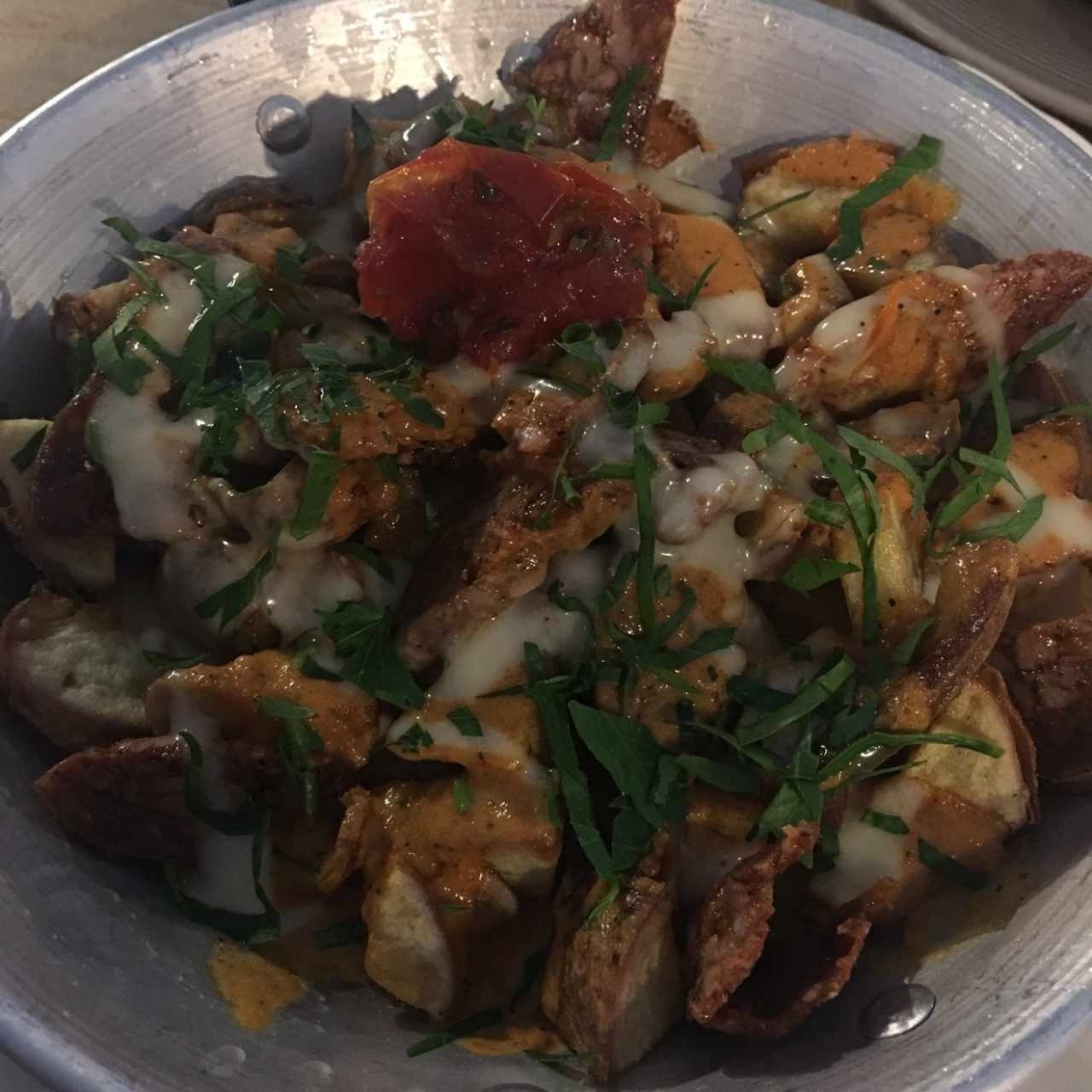 patatas bravas con chorizo