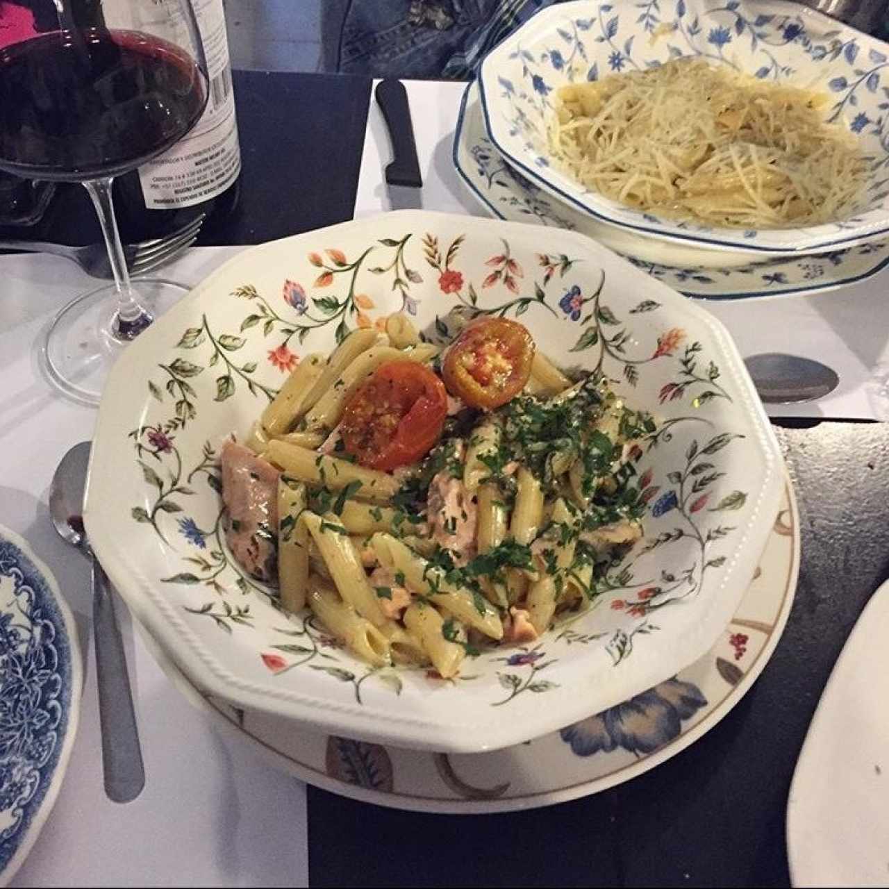 Penne con salmón al vodka
