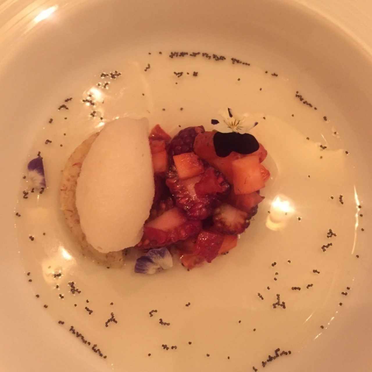Sorbete con frutos rojos