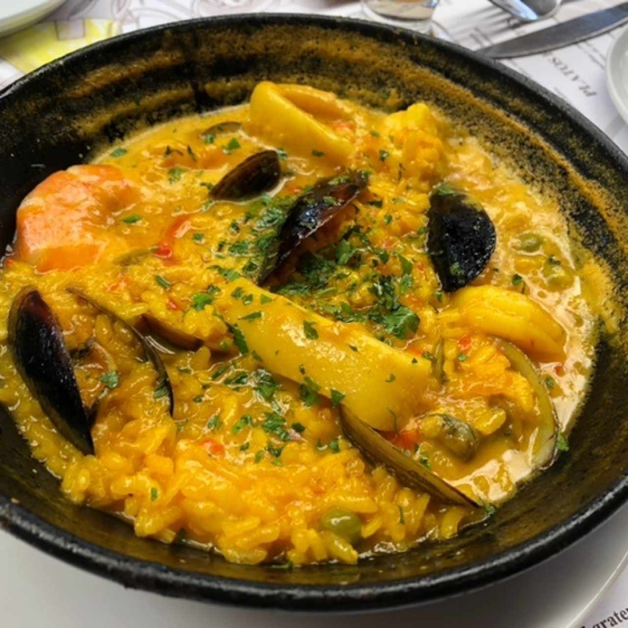 Arroz caldoso de mariscos 