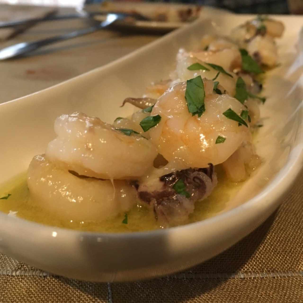 calamarsitos con camarones al ajillo